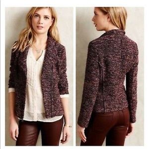 Anthropologie • Cartonnier Tweed Asym Zip Jacket